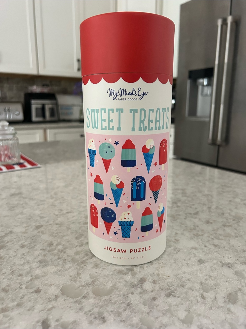 “New” My Mind's Eye Sweet Treats Red Puzzle Tube ( 300 pieces)